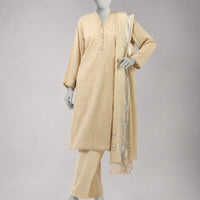 Lawn Brown Unstitched Suit - J. Junaid Jamshed