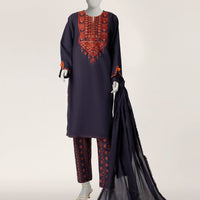 Lawn Purple Stitched Suit - J. Junaid Jamshed