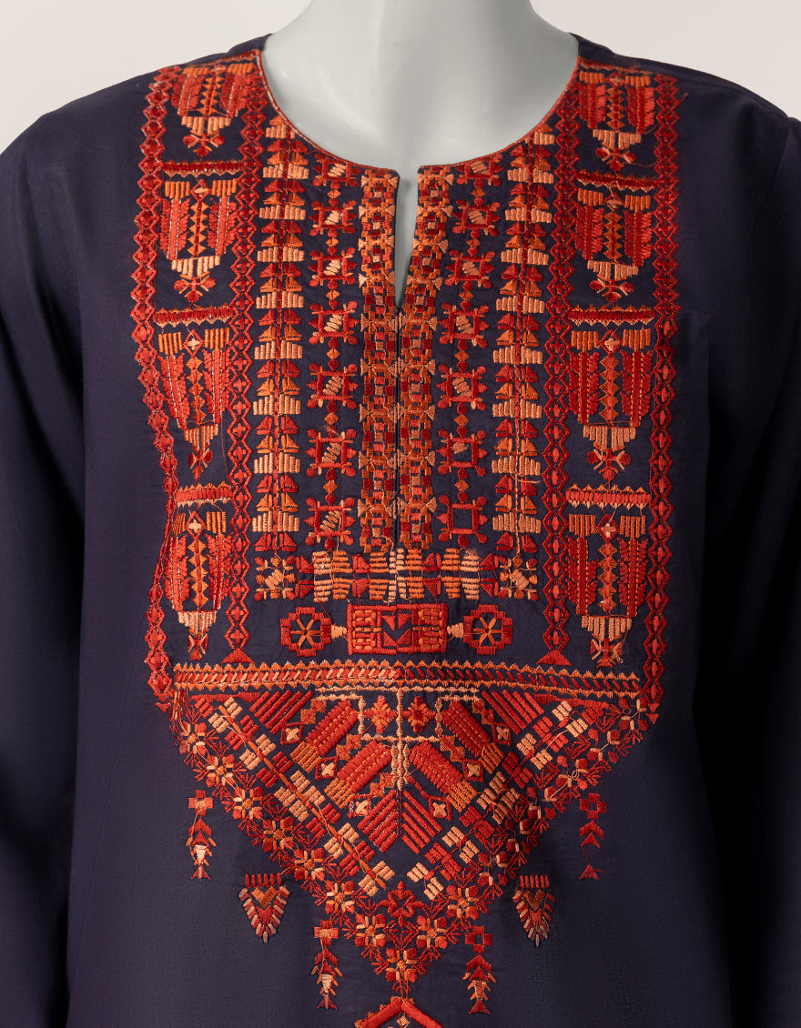 Lawn Purple Stitched Suit - J. Junaid Jamshed