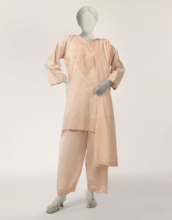 Lawn Pink Stitched Suit - J. Junaid Jamshed