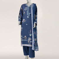 Lawn Blue Stitched Suit - J. Junaid Jamshed