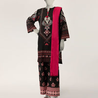 Dobby Black Stitched Suit - J. Junaid Jamshed