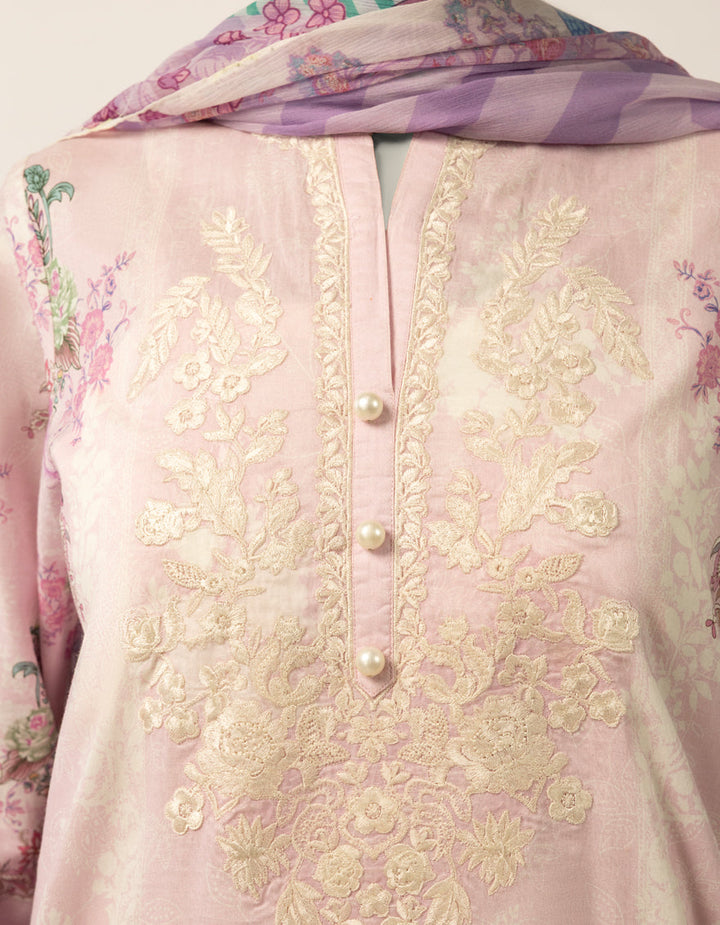Lawn Lilac Stitched Suit - J. Junaid Jamshed