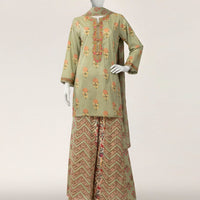 Lawn Green Stitched Suit - J. Junaid Jamshed