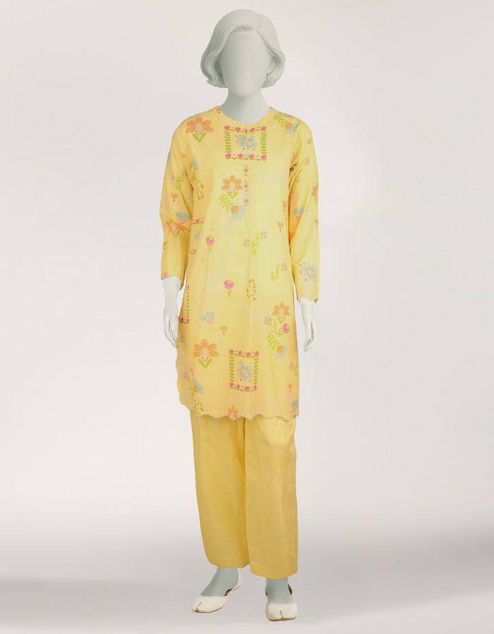 Lawn Yellow Stitched Suit - J. Junaid Jamshed