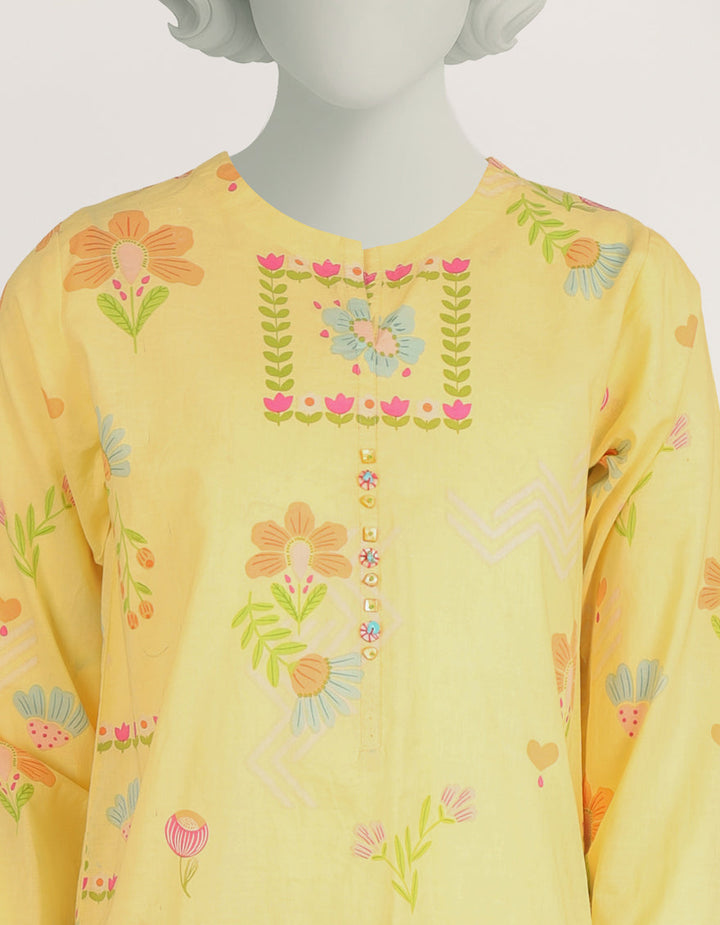 Lawn Yellow Stitched Suit - J. Junaid Jamshed