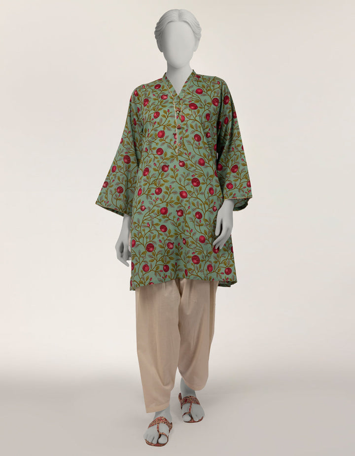 Lawn Green Kurti - J. Junaid Jamshed