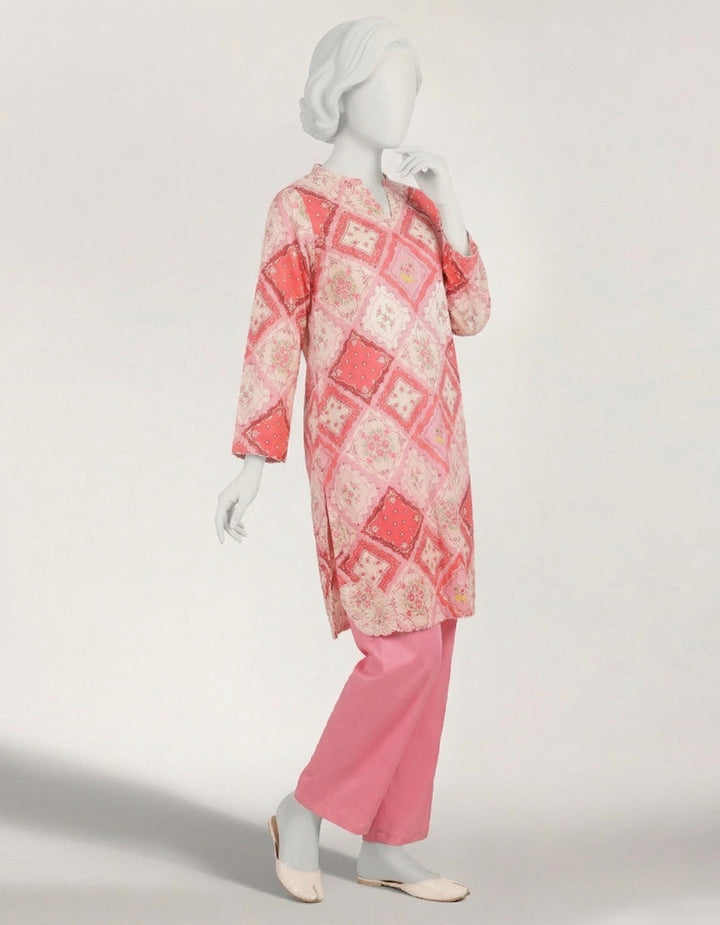 Lawn Pink Stitched Suit - J. Junaid Jamshed