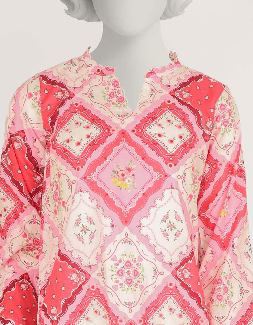 Lawn Pink Stitched Suit - J. Junaid Jamshed