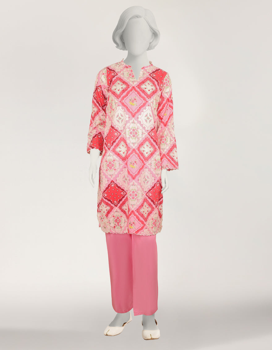 Lawn Pink Stitched Suit - J. Junaid Jamshed