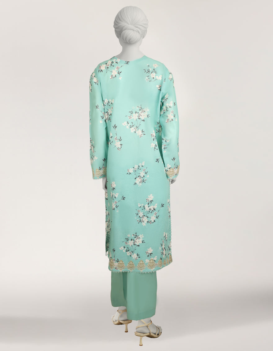 Lawn Sea Green Stitched Suit - J. Junaid Jamshed