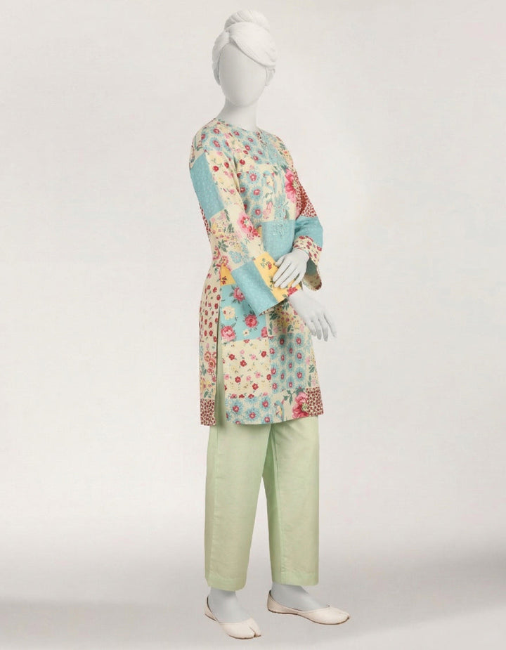 Lawn Multicolor Stitched Suit - J. Junaid Jamshed