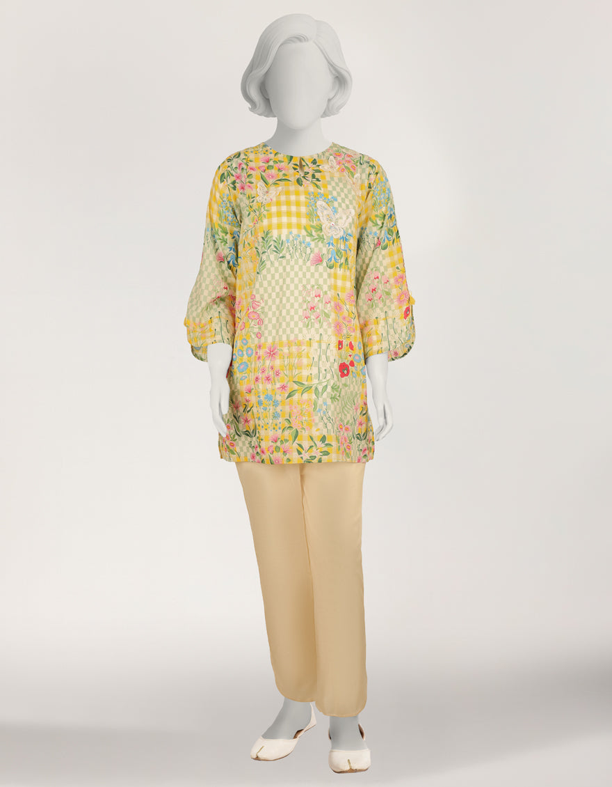 Lawn Multicolor Stitched Suit - J. Junaid Jamshed