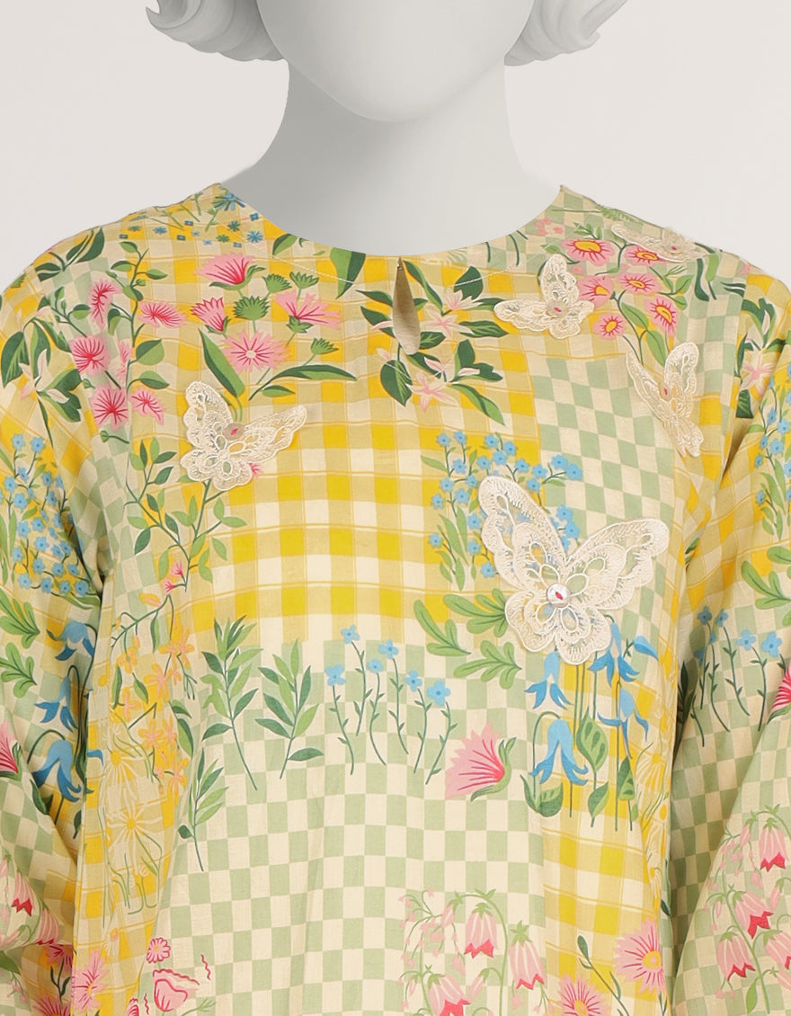 Lawn Multicolor Stitched Suit - J. Junaid Jamshed