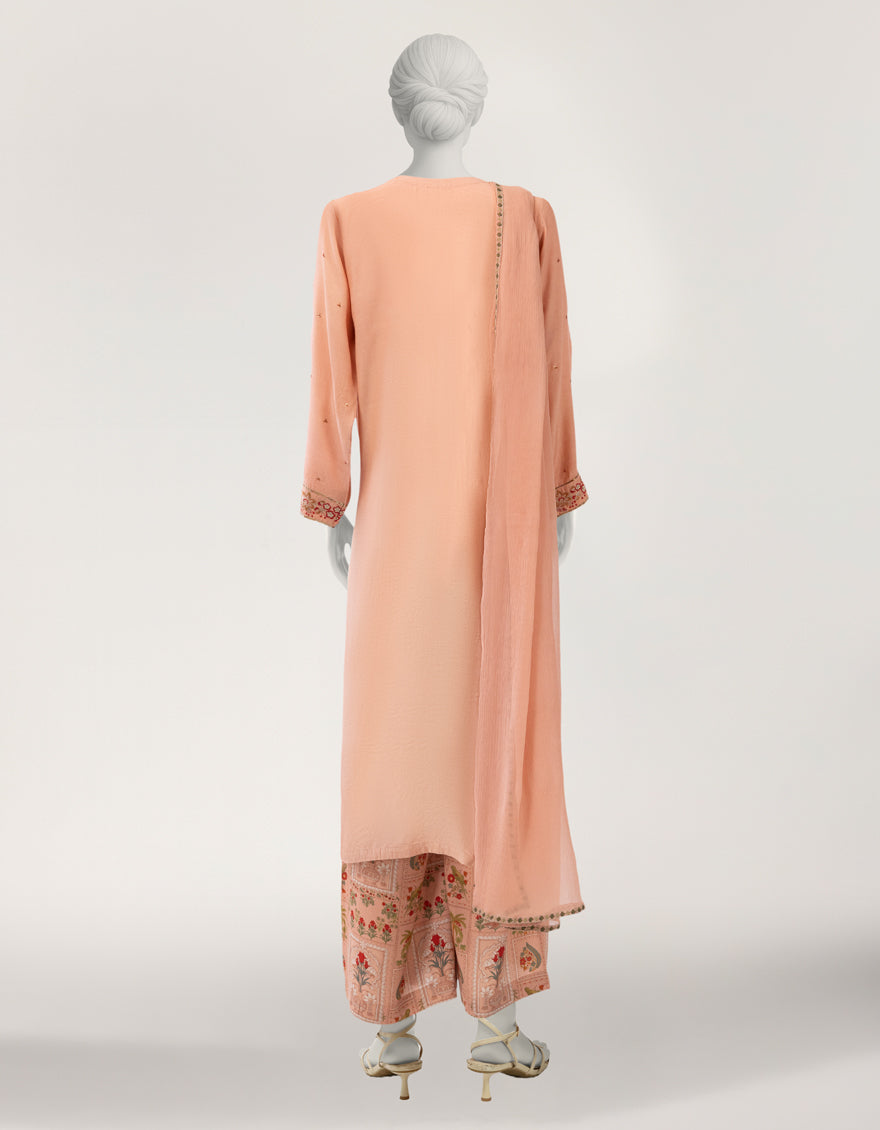 Maple Silk Peach Stitched Suit - J. Junaid Jamshed