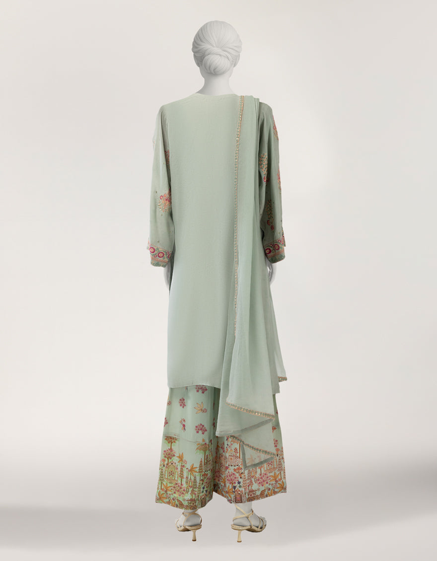 Maple Silk Green Stitched Suit - J. Junaid Jamshed