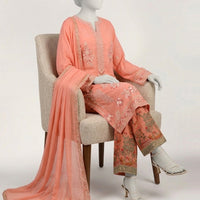 Maple Silk Pink Stitched Suit - J. Junaid Jamshed