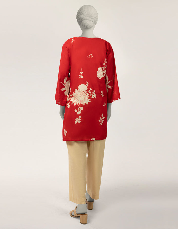 Lawn Red Kurti - J. Junaid Jamshed