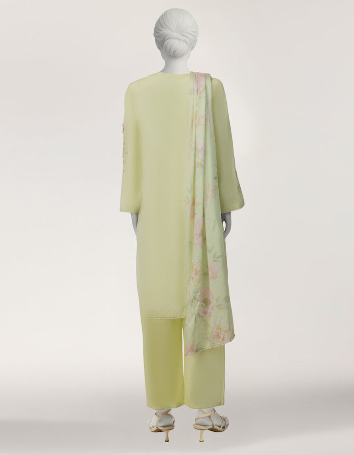 Jacquard Green Stitched Suit - J. Junaid Jamshed