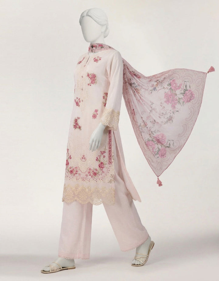 Lawn Pink Stitched Suit - J. Junaid Jamshed