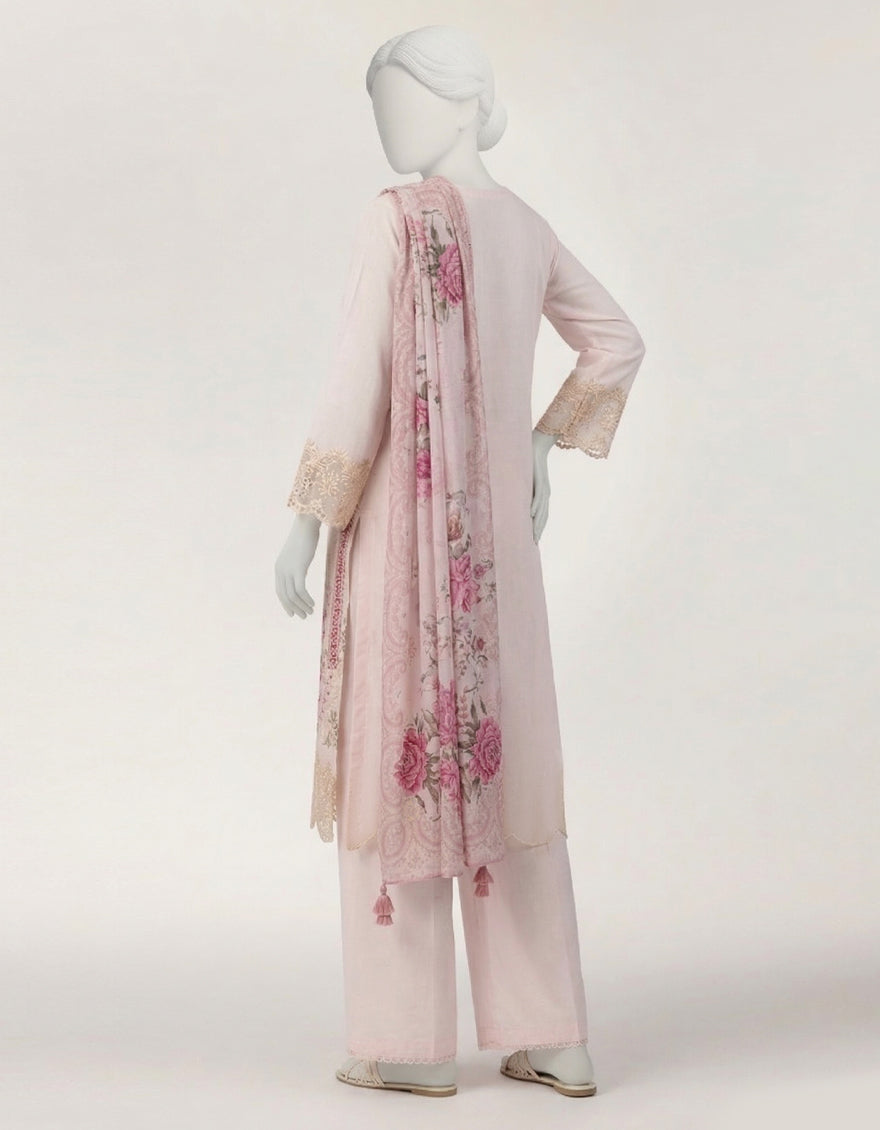 Lawn Pink Stitched Suit - J. Junaid Jamshed