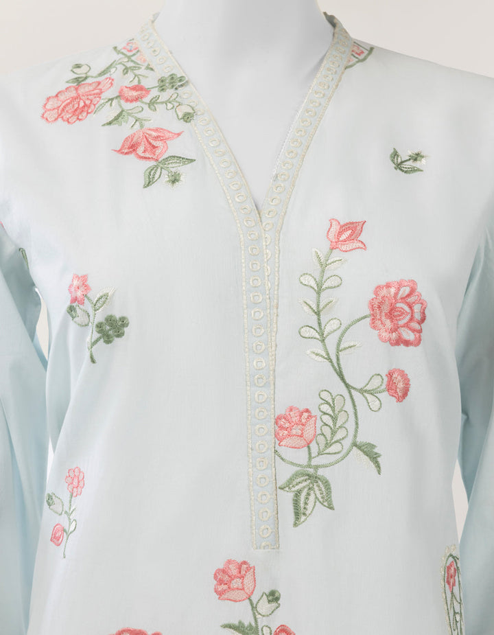 Lawn Blue Stitched Suit - J. Junaid Jamshed