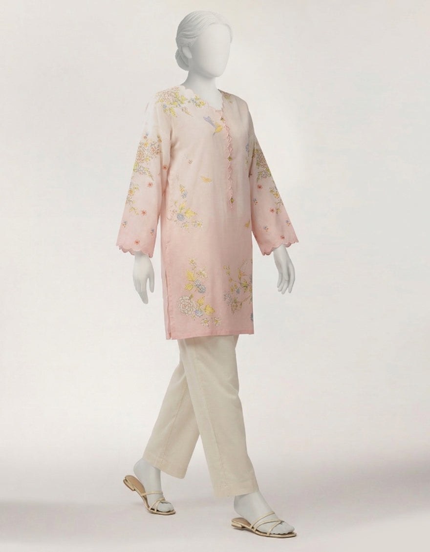 Lawn Pink Kurti - J. Junaid Jamshed