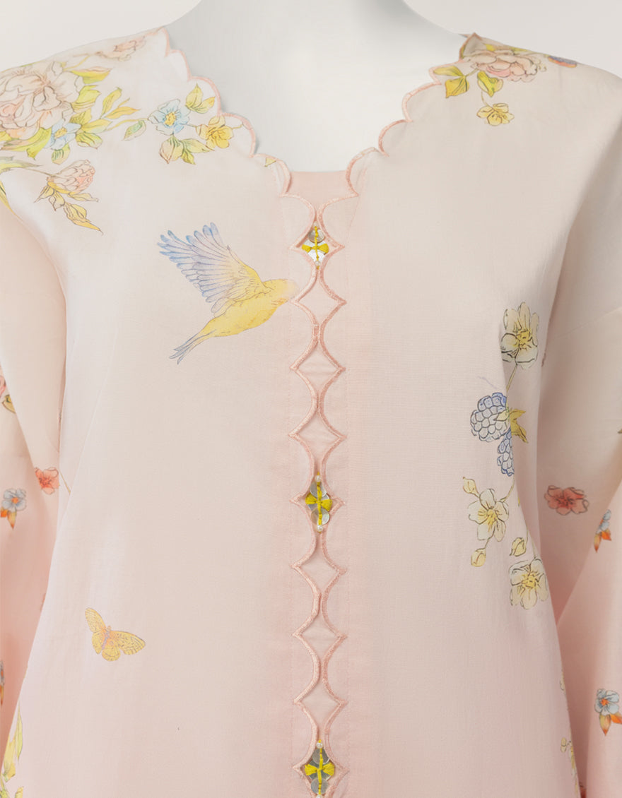 Lawn Pink Kurti - J. Junaid Jamshed