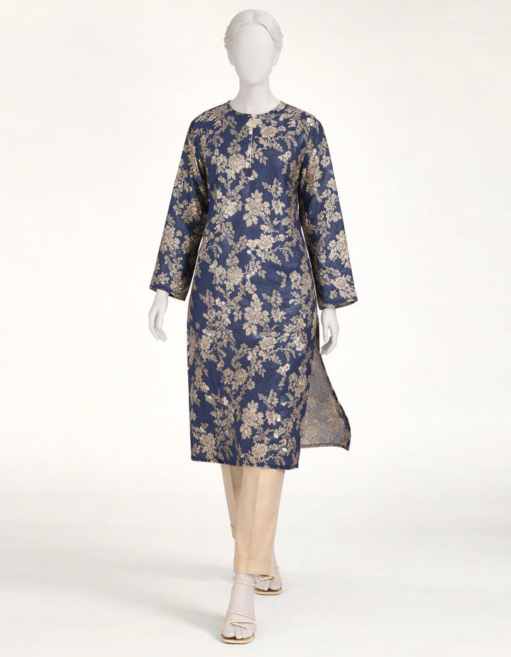 Lawn Blue Kurti - J. Junaid Jamshed