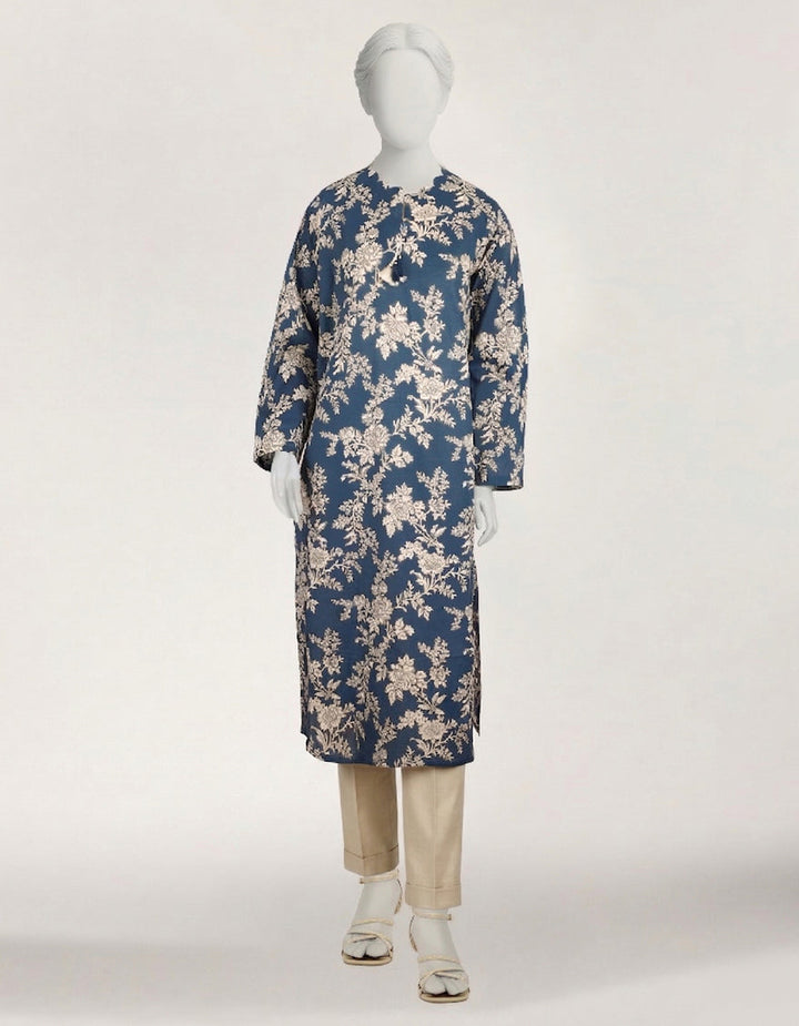 Lawn Blue Kurti - J. Junaid Jamshed
