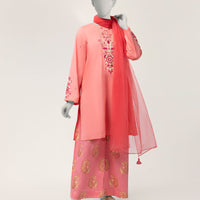 Lawn Pink Stitched Suit - J. Junaid Jamshed