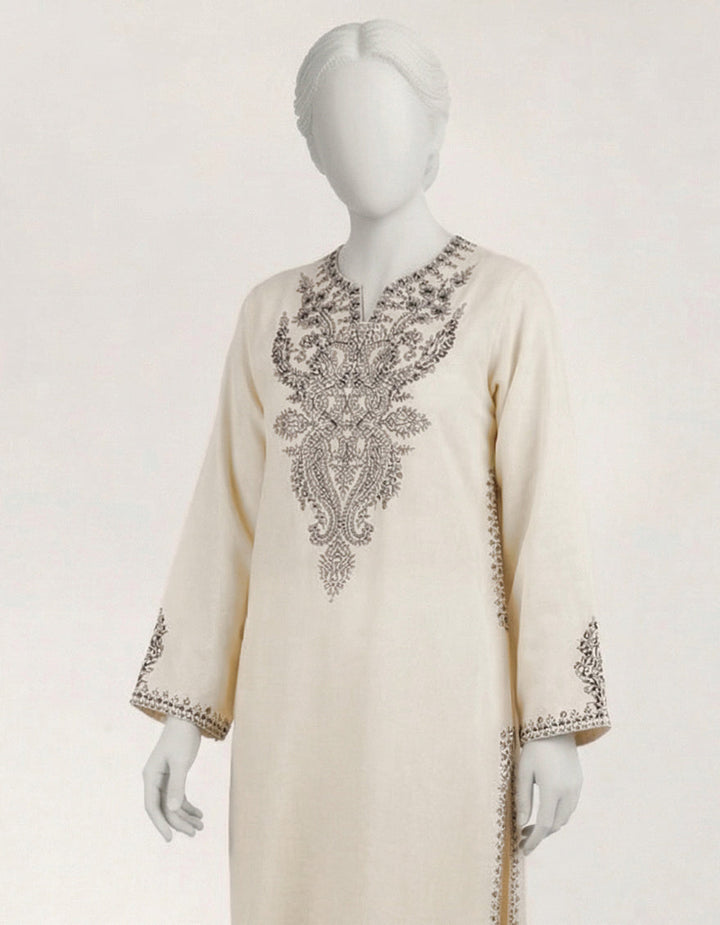 Dobby Off White Kurti - J. Junaid Jamshed