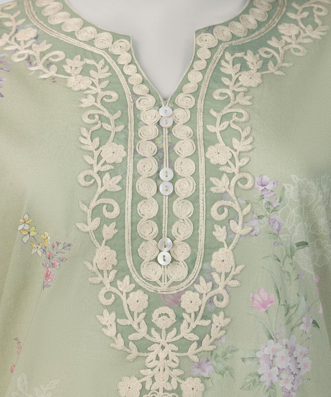 Lawn Green Stitched Suit - J. Junaid Jamshed
