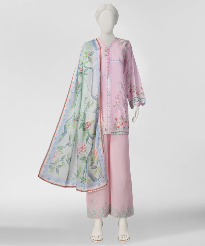 Lawn Pink Stitched Suit - J. Junaid Jamshed