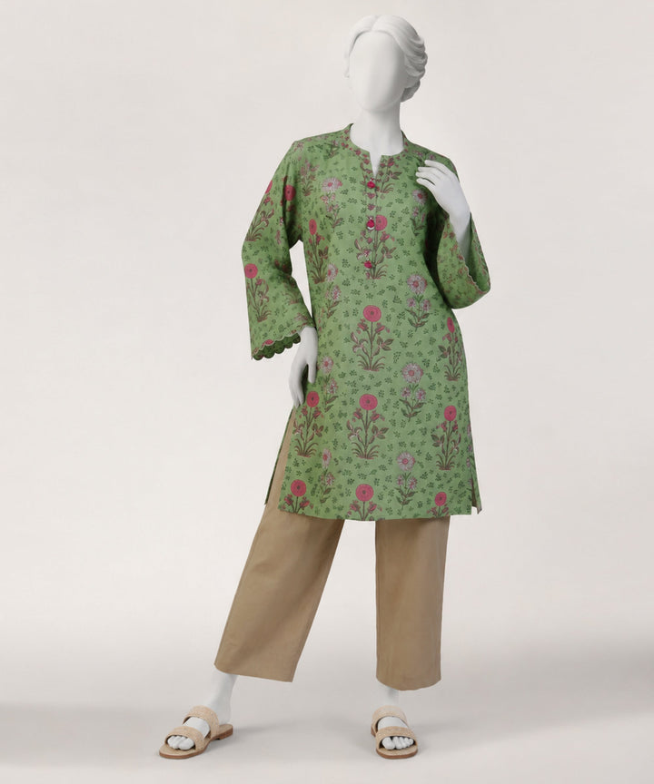 Lawn Green Kurti - J. Junaid Jamshed