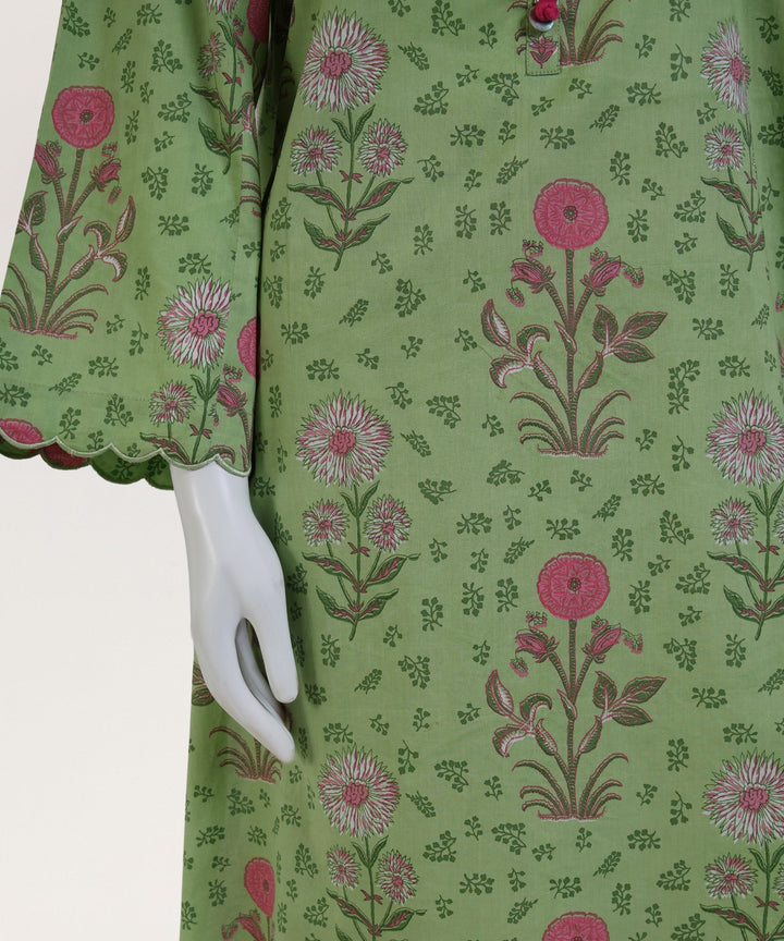 Lawn Green Kurti - J. Junaid Jamshed
