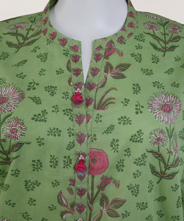 Lawn Green Kurti - J. Junaid Jamshed