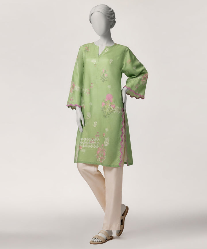 Lawn Green Kurti - J. Junaid Jamshed