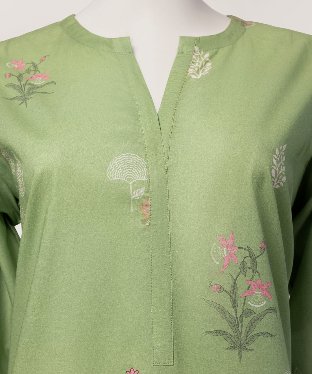 Lawn Green Kurti - J. Junaid Jamshed