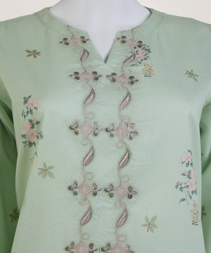 Dobby Green Stitched Suit - J. Junaid Jamshed