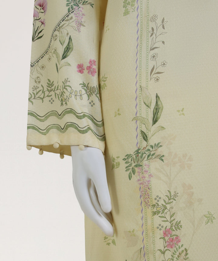 Dobby Yellow Stitched Suit - J. Junaid Jamshed