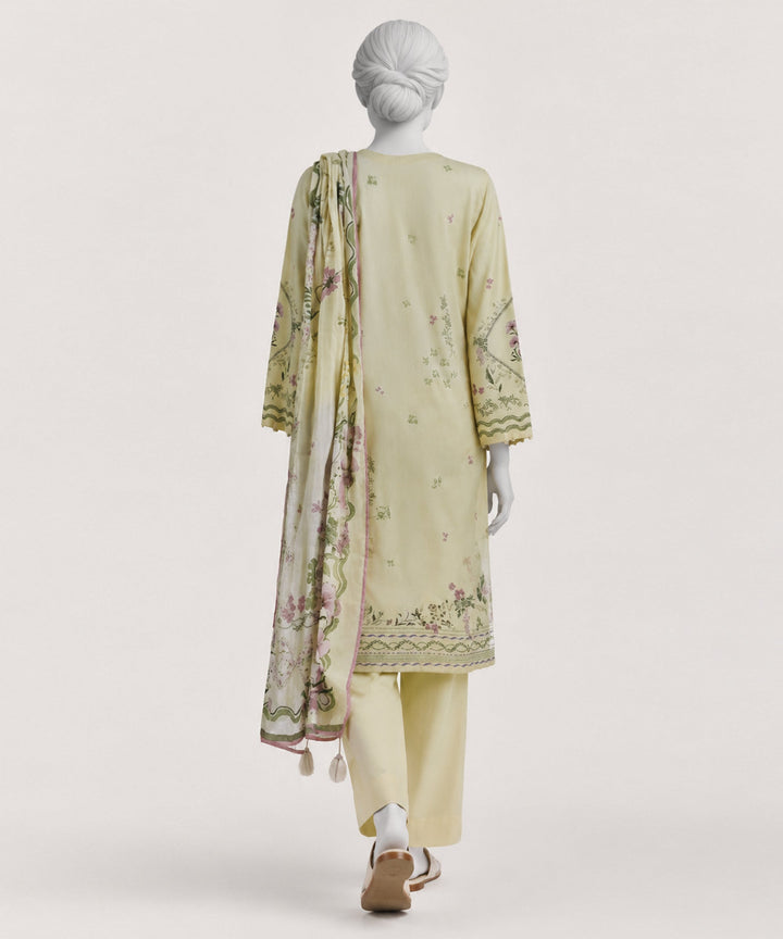 Dobby Yellow Stitched Suit - J. Junaid Jamshed