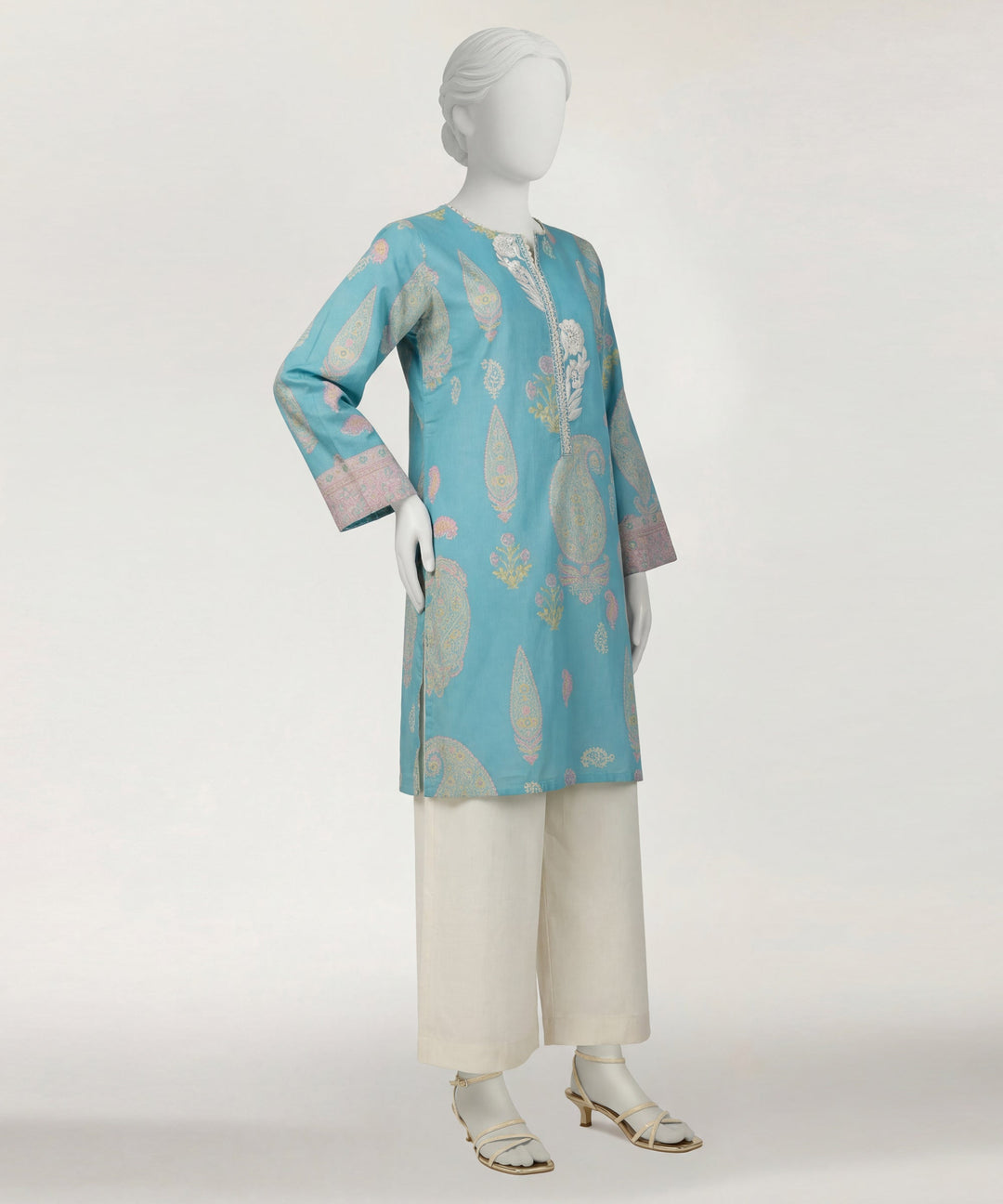Lawn Blue Kurti - J. Junaid Jamshed