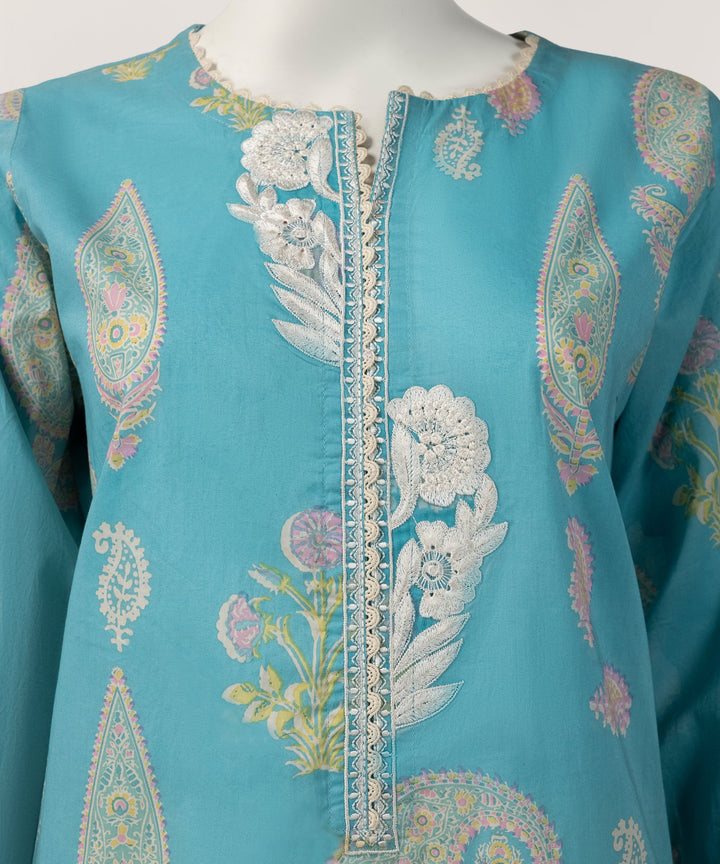Lawn Blue Kurti - J. Junaid Jamshed
