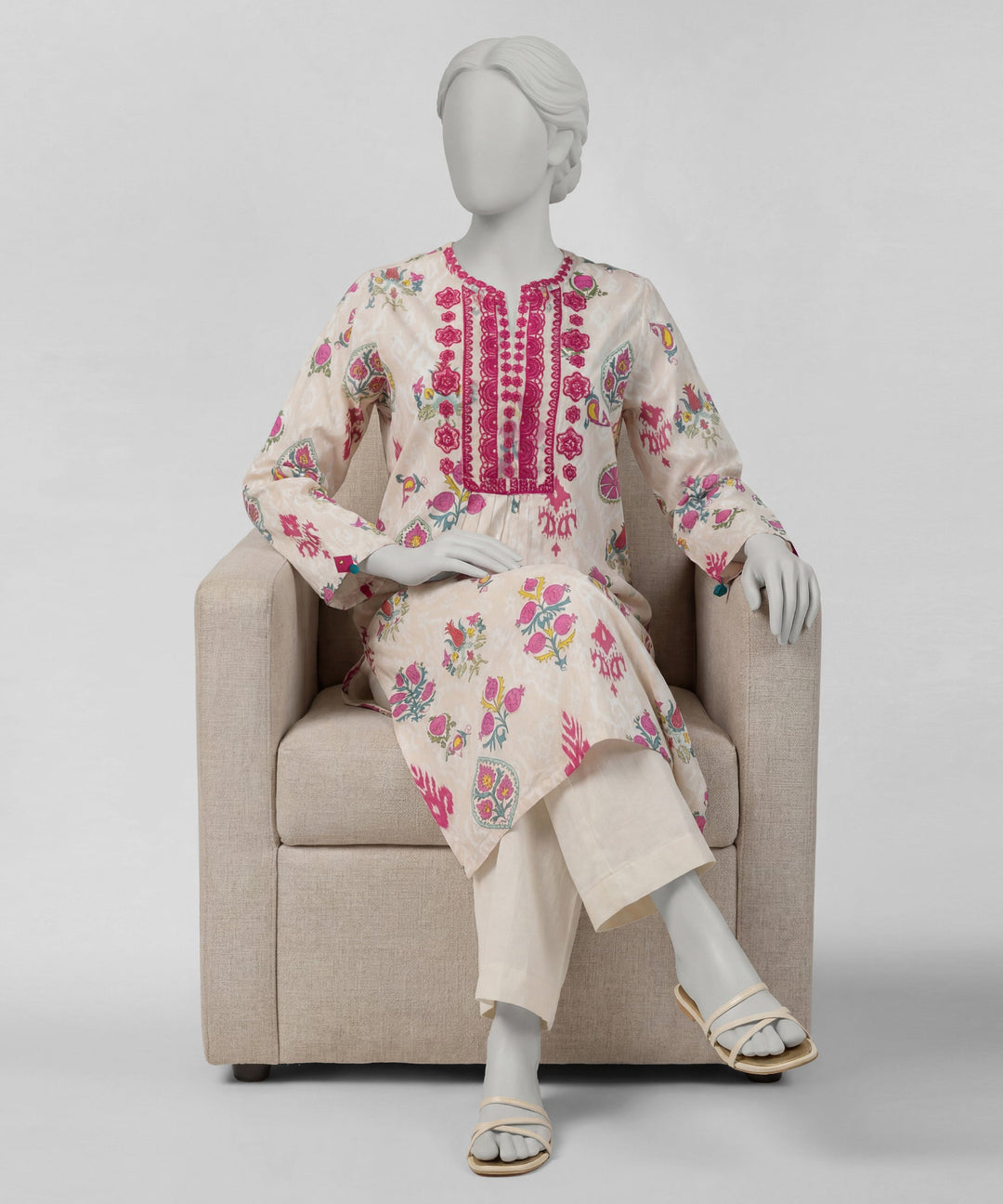 Lawn Multicolor Kurti - J. Junaid Jamshed