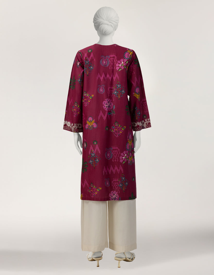 Lawn Magenta Kurti - J. Junaid Jamshed