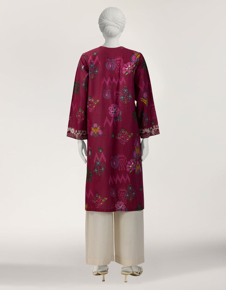 Lawn Magenta Kurti - J. Junaid Jamshed