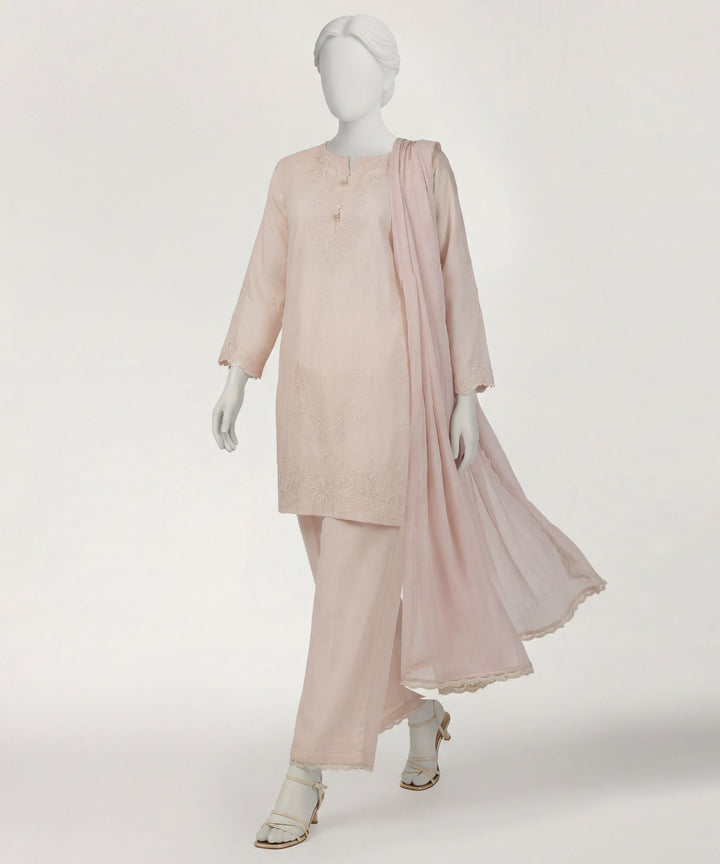 Lawn Pink Stitched Suit - J. Junaid Jamshed
