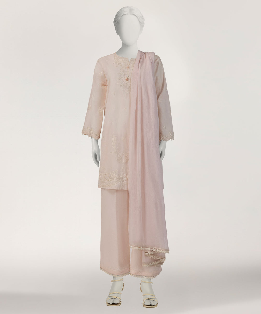 Lawn Pink Stitched Suit - J. Junaid Jamshed