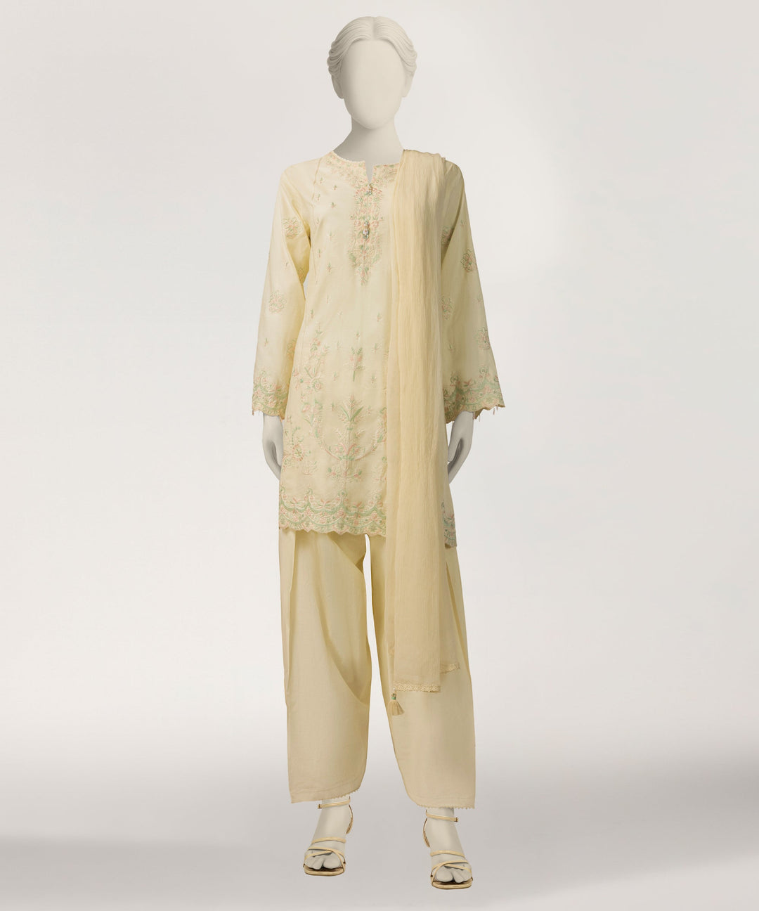 Lawn Yellow Stitched Suit - J. Junaid Jamshed